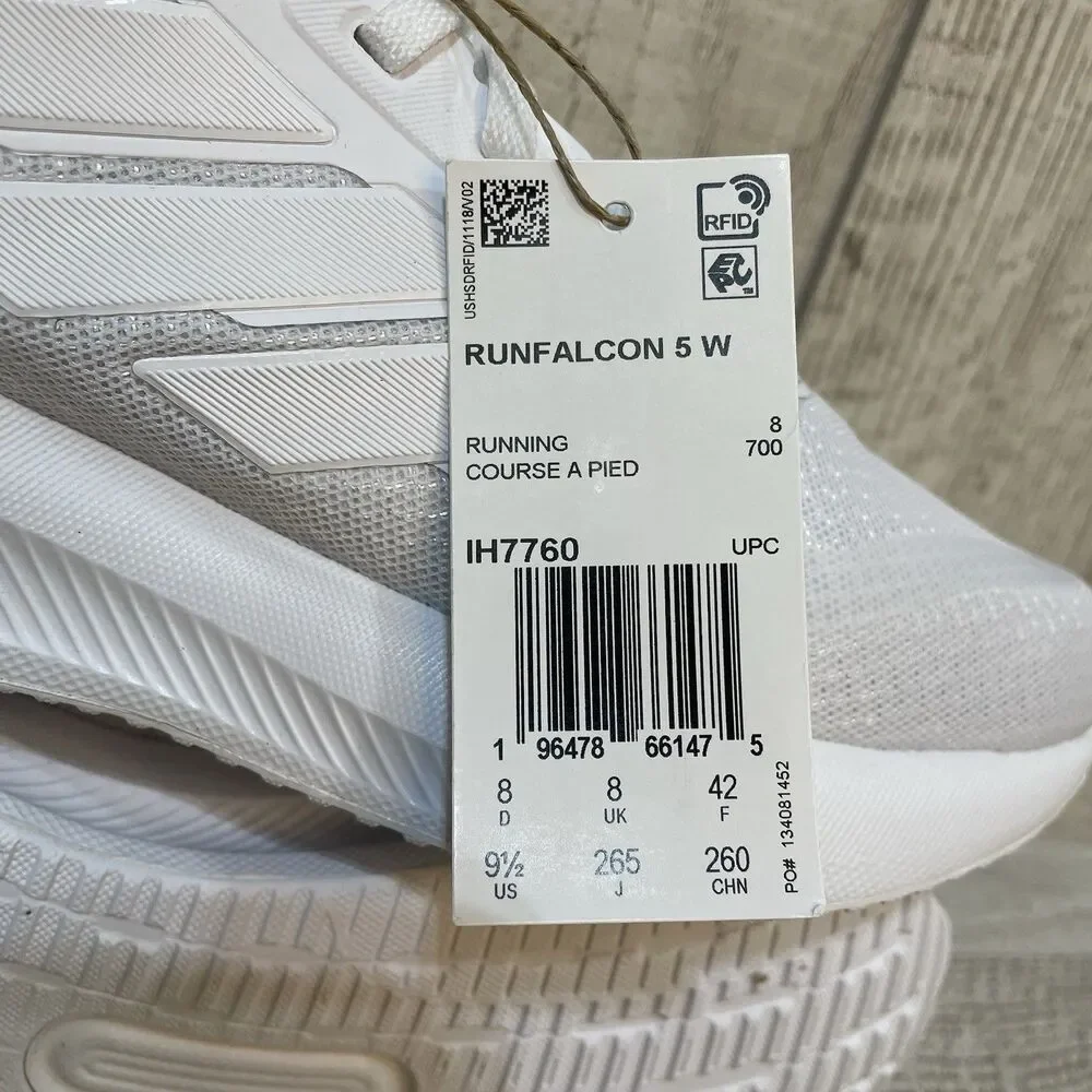 Adidas Women's Runfalcon 5 Running Shoes IH7760 Size 9.5 White Walking Jogging